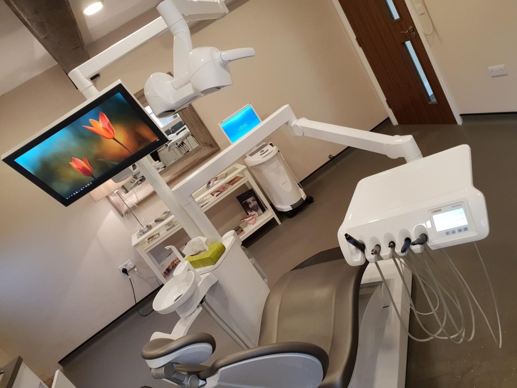 interior shot of dental surgery and chair