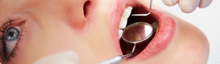 woman having private dental check up
